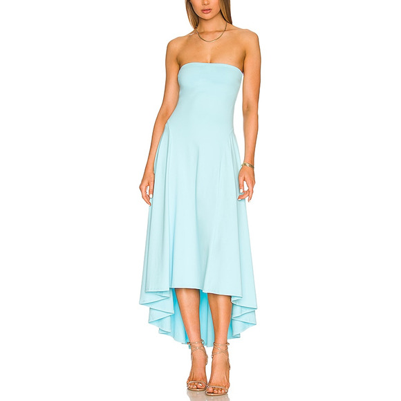 Susana Monaco Strapless Blue Nylon Maxi Dress Size XL - Picture 1 of 5